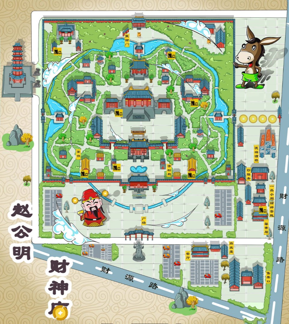 南郑寺庙类手绘地图